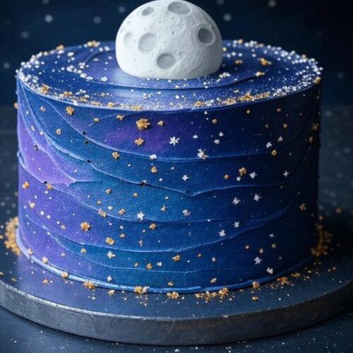 Galaxy-Themed Bento Cake Design