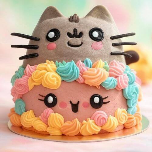 Kawaii Cartoon Character Bento Cake
