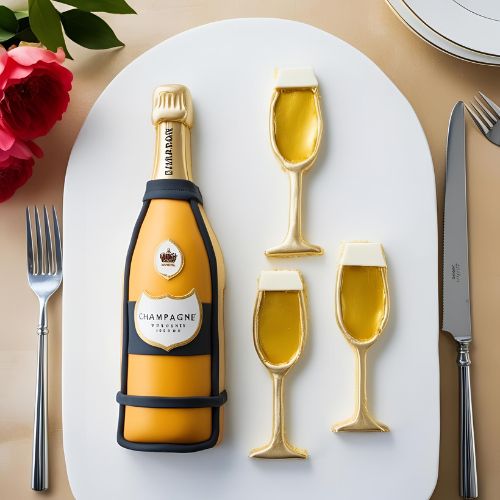 10 Stunning Anniversary Cake Design Ideas to Wow Your Partner! 9 Champagne Bottle Cake