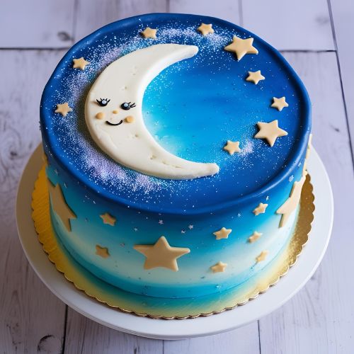 10 Adorable & Unique Birthday Cake for Baby Girl – Perfect for Her 1st Birthday! 9 Moon & Stars Cake