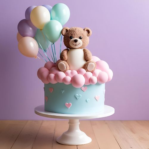 10 Adorable & Unique Birthday Cake for Baby Girl – Perfect for Her 1st Birthday! 4 Teddy Bear & Balloons Cake