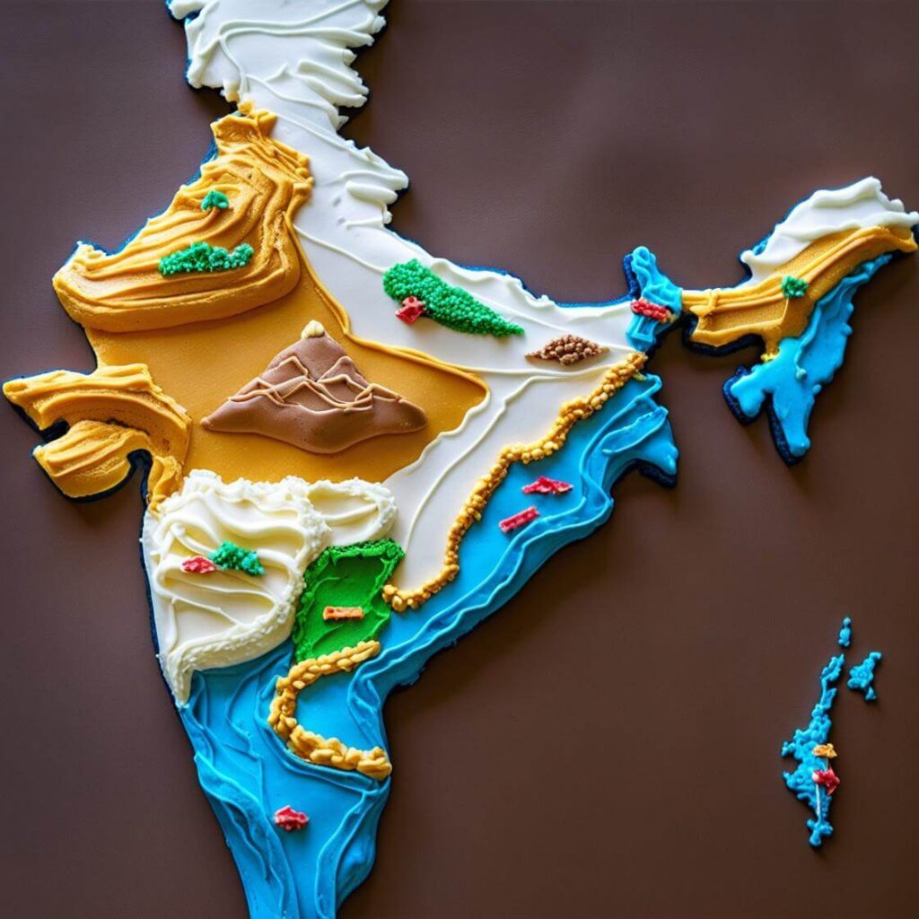 3D Map of India Cake