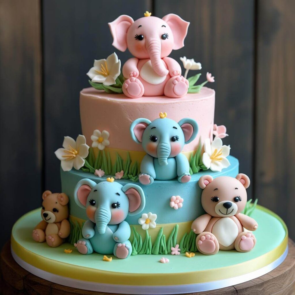 10 Adorable Baby Shower Cake Designs to Sweeten Your Celebration 5 Adorable Animal-Themed Cake
