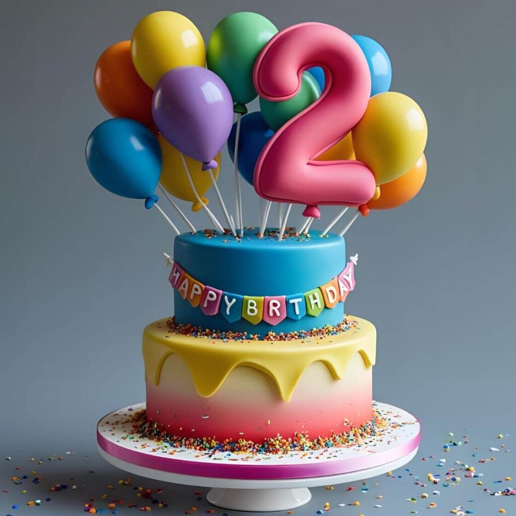 2025’s Hottest 2nd Birthday Cake Designs for Your Little Boy! 8 Balloon Splash Cake