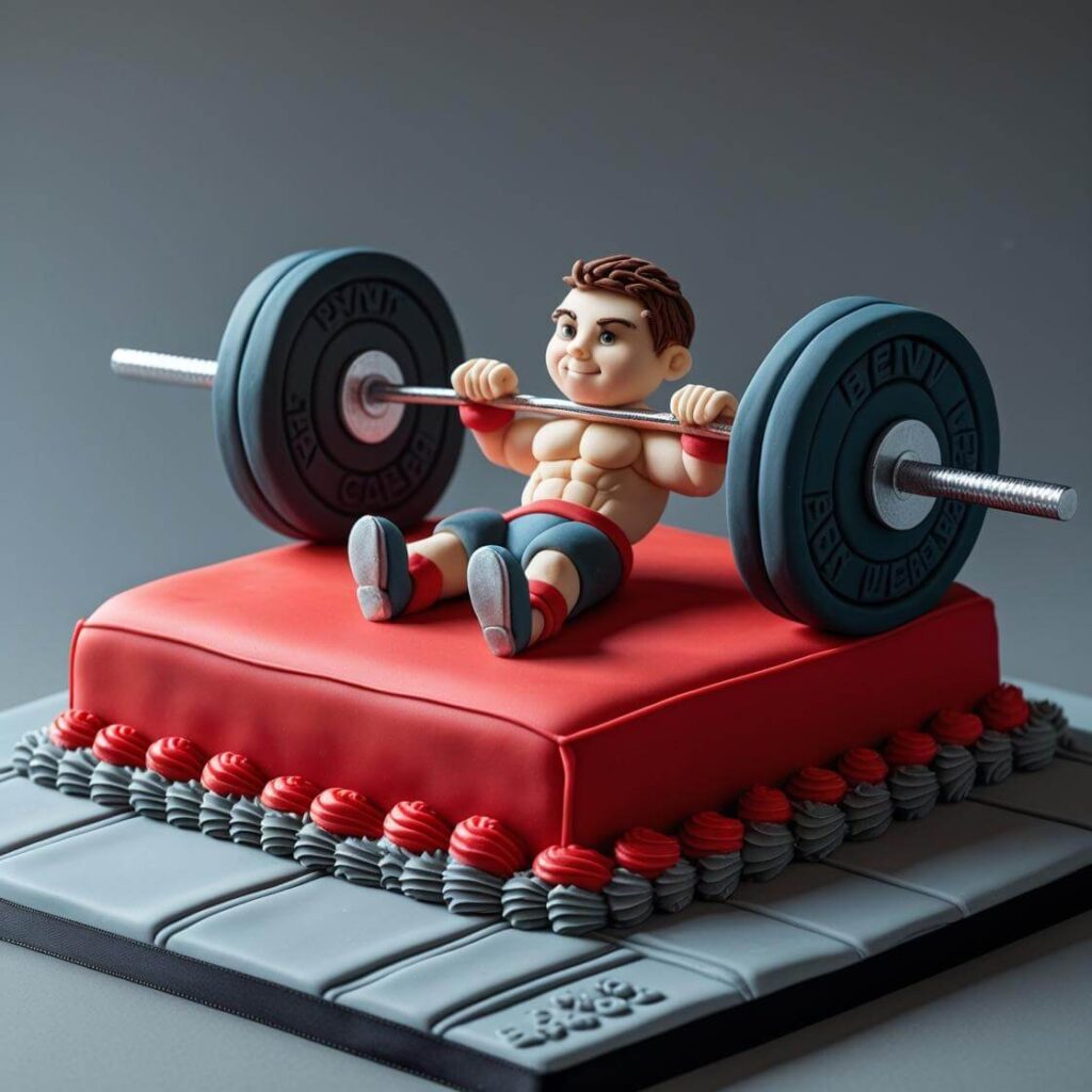 10 Unique Gym Cake Design Ideas for Fitness Enthusiasts 4 Bench Press Cake