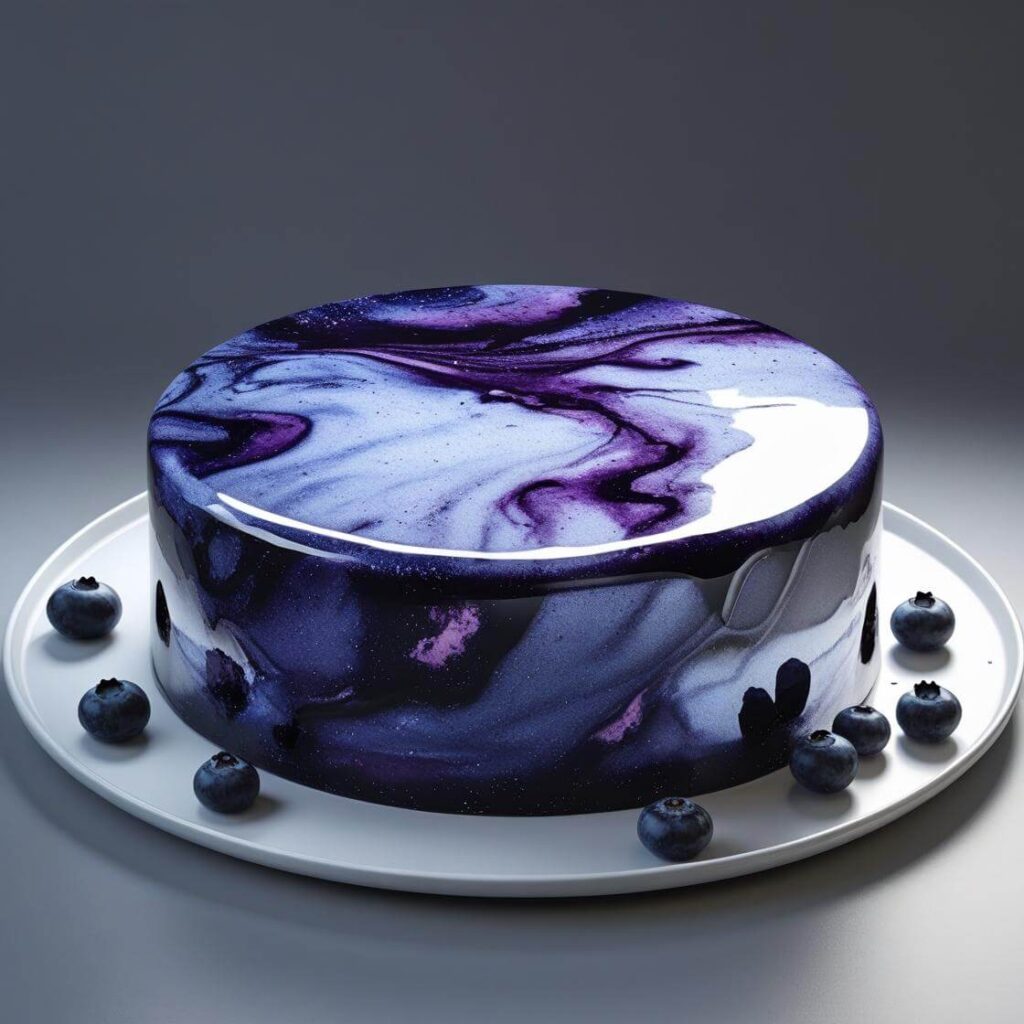10 Stunning Blueberry Cake Designs to Inspire Your Next Baking Adventure 9 Blueberry Mirror Glaze Cake