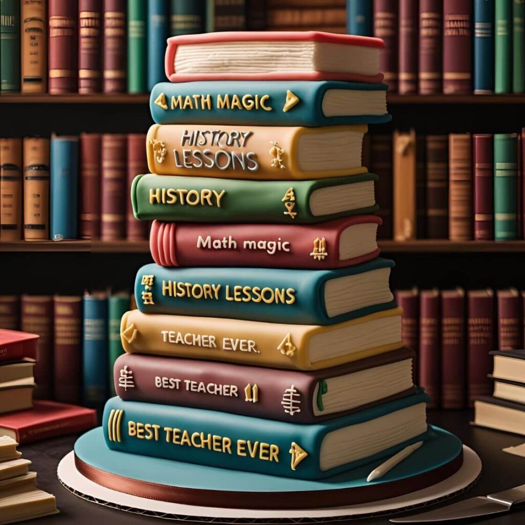 Book Stack Cake