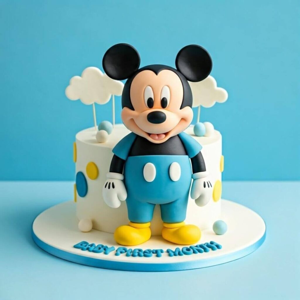 10 Adorable 1st Month Birthday Cake Designs for Baby Boy in 2025 3 Cartoon Character Theme