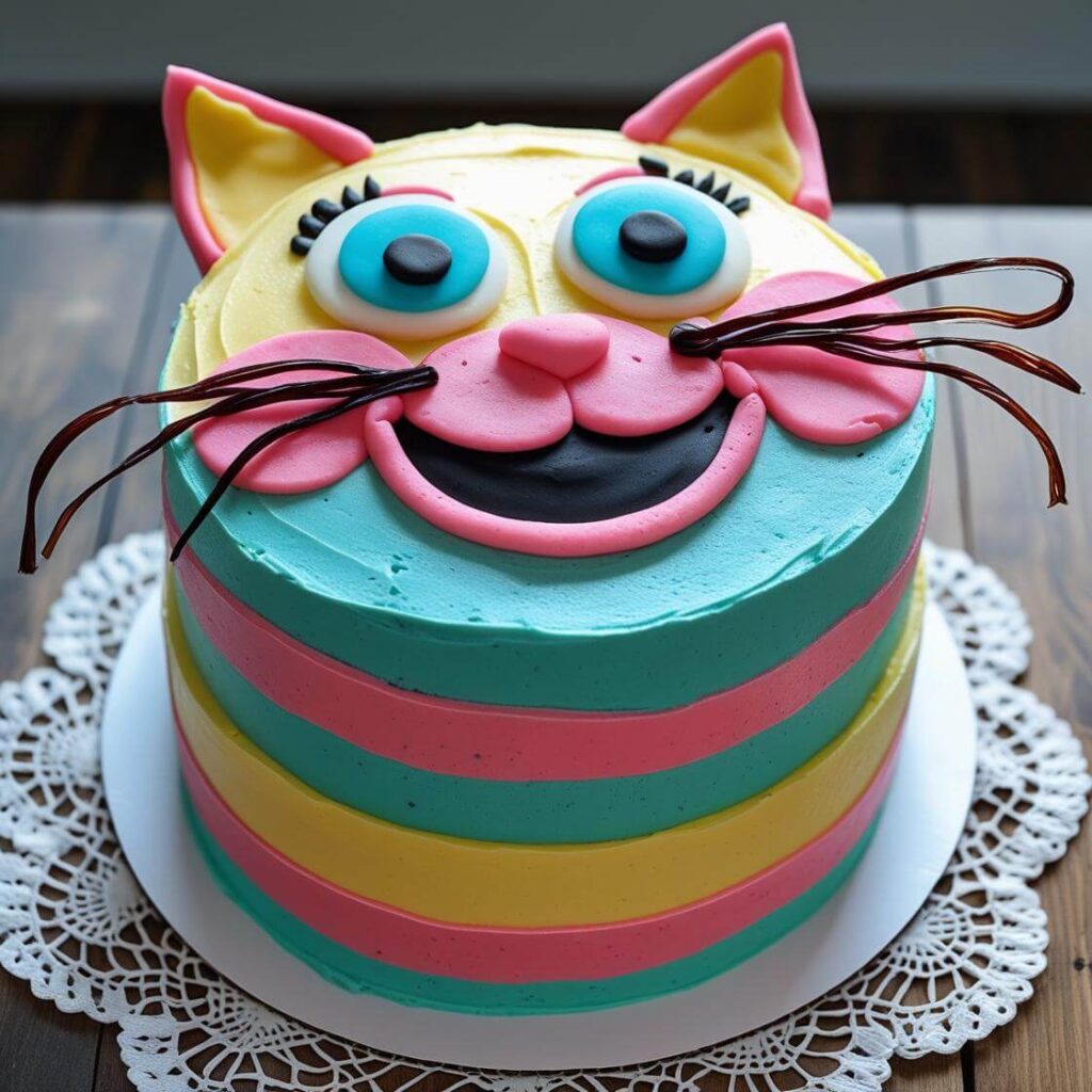Cartoon-Style Cat Cake
