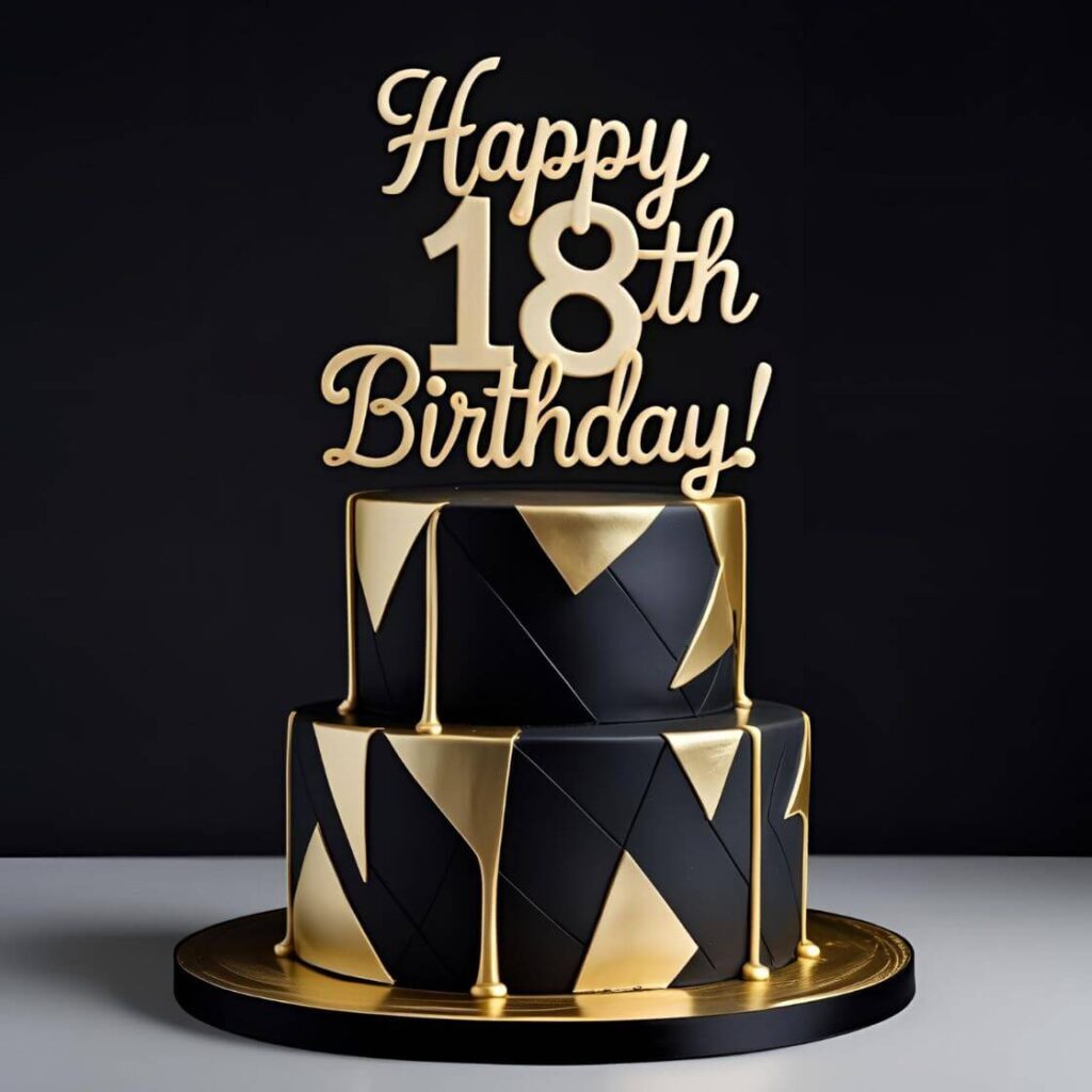 10 Stunning 18th Birthday Cake Designs for Girls 4 Chic Black & Gold Cake