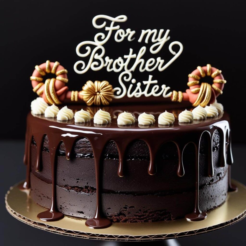 10 Stunning Raksha Bandhan Cake Designs to Celebrate the Bond of Love 5 Chocolate Drip Rakhi Cake