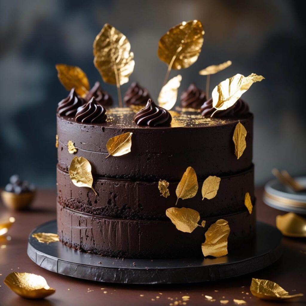 Chocolate & Gold Leaf Cake