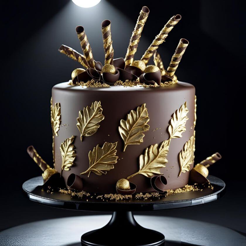 10 Stunning Chocolate Truffle Cake Designs to Satisfy Your Sweet Cravings 6 Chocolate & Gold Luxe Cake