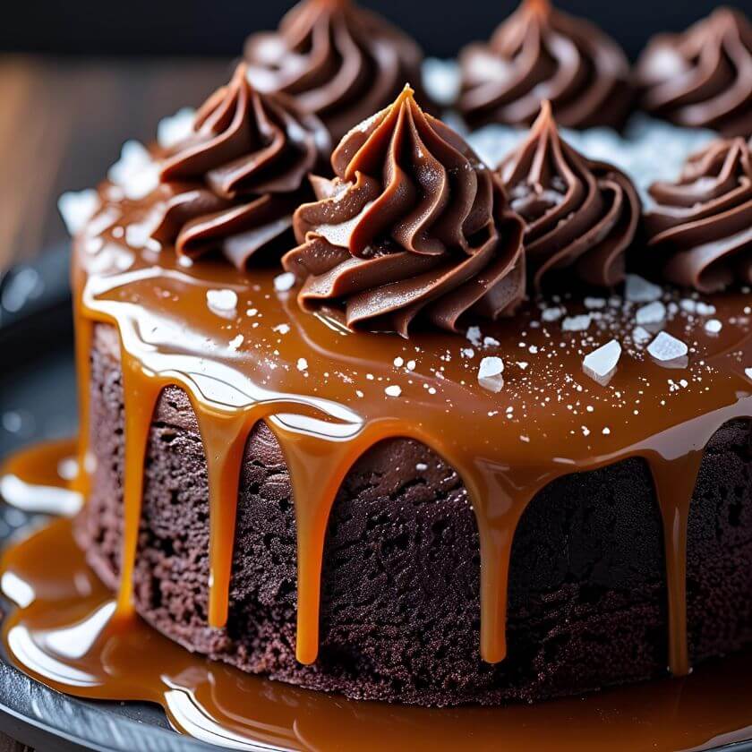 10 Stunning Chocolate Truffle Cake Designs to Satisfy Your Sweet Cravings 9 Chocolate Truffle Cake with Caramel Drizzle
