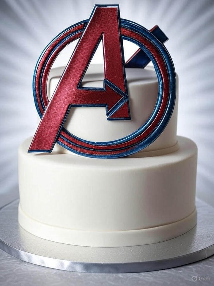 10 Popular Avengers Cake Designs for Superhero Fans 2 Classic Avengers Logo Cake