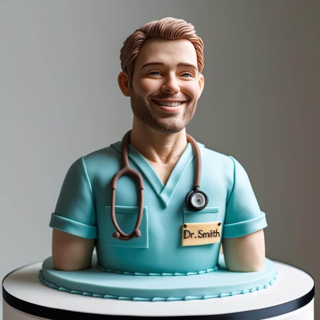 Classic Doctor in Scrubs Cake