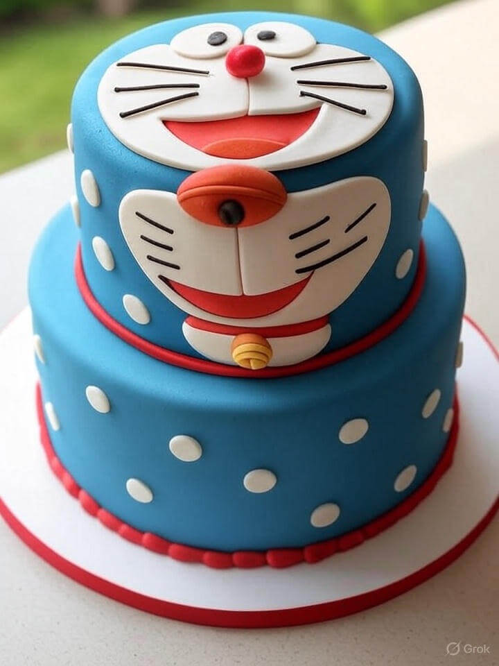 Classic Doraemon Face Cake