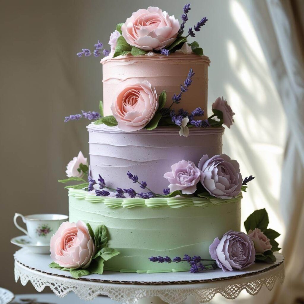 10 Adorable Tea Cake Designs to Wow Your Guests! 2 Classic Floral Tea Cake