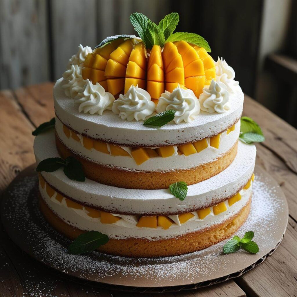 10 Mouthwatering Mango Cake Designs You Need to Try Today! 2 Classic Mango Cream Cake