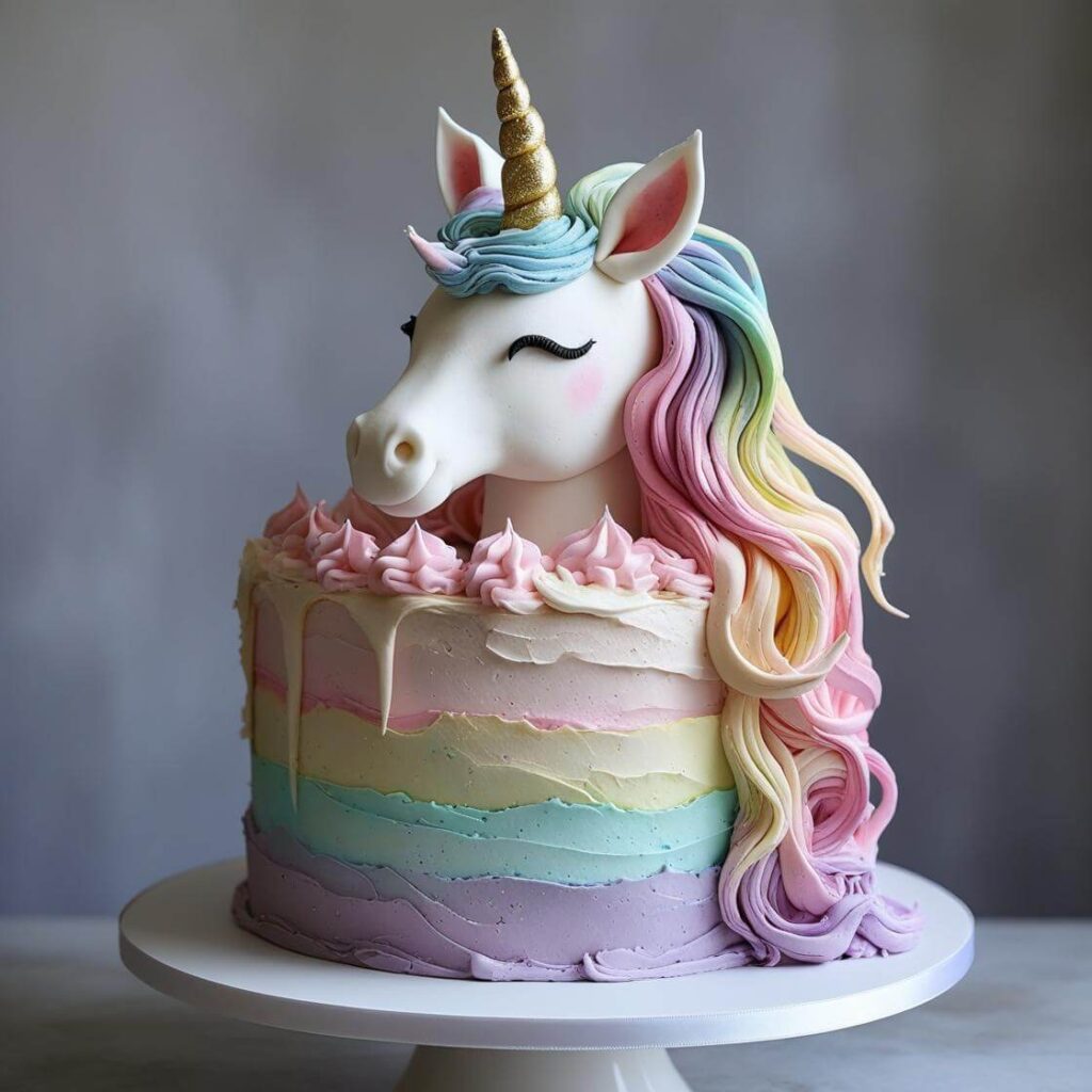 10 Magical Unicorn Cake Design Ideas to Wow Your Guests 2 Classic Rainbow Unicorn Cake