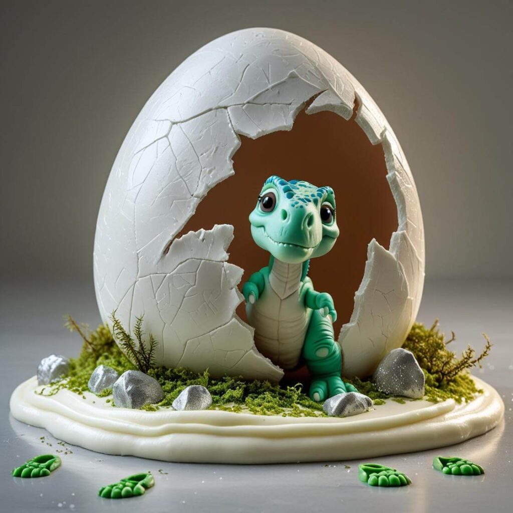 10 Unique Dinosaur Cake Designs for a Roaring Good Time 3 Dinosaur Egg Hatching Cake
