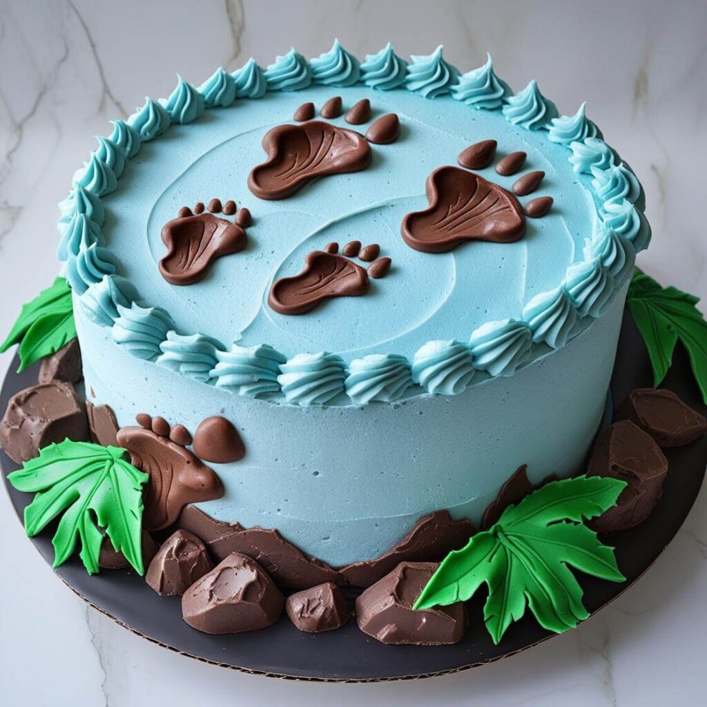 10 Unique Dinosaur Cake Designs for a Roaring Good Time 9 Dinosaur Footprint Cake
