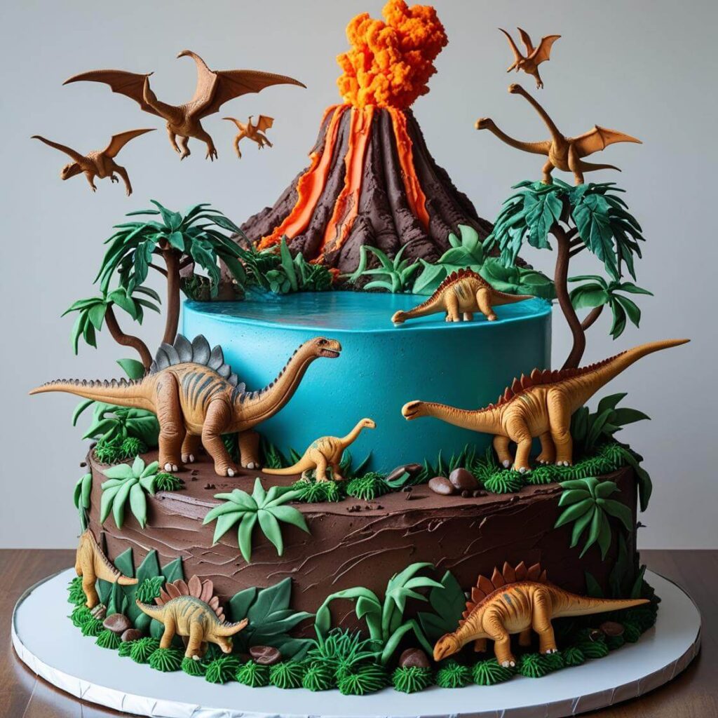 10 Unique Dinosaur Cake Designs for a Roaring Good Time 7 Dinosaur Safari Cake