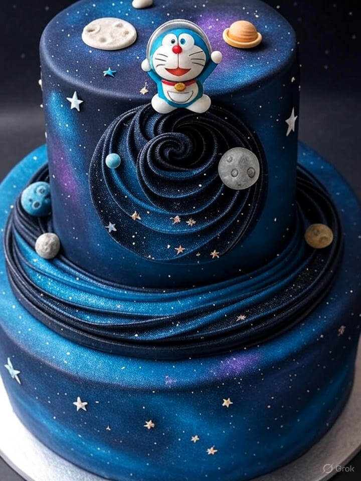 Doraemon Galaxy Theme Cake
