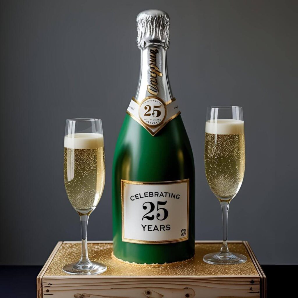 10 Best 25th Anniversary Cake Designs to Celebrate Love & Milestones 7 Drink Cake for 25 Years Anniversary
