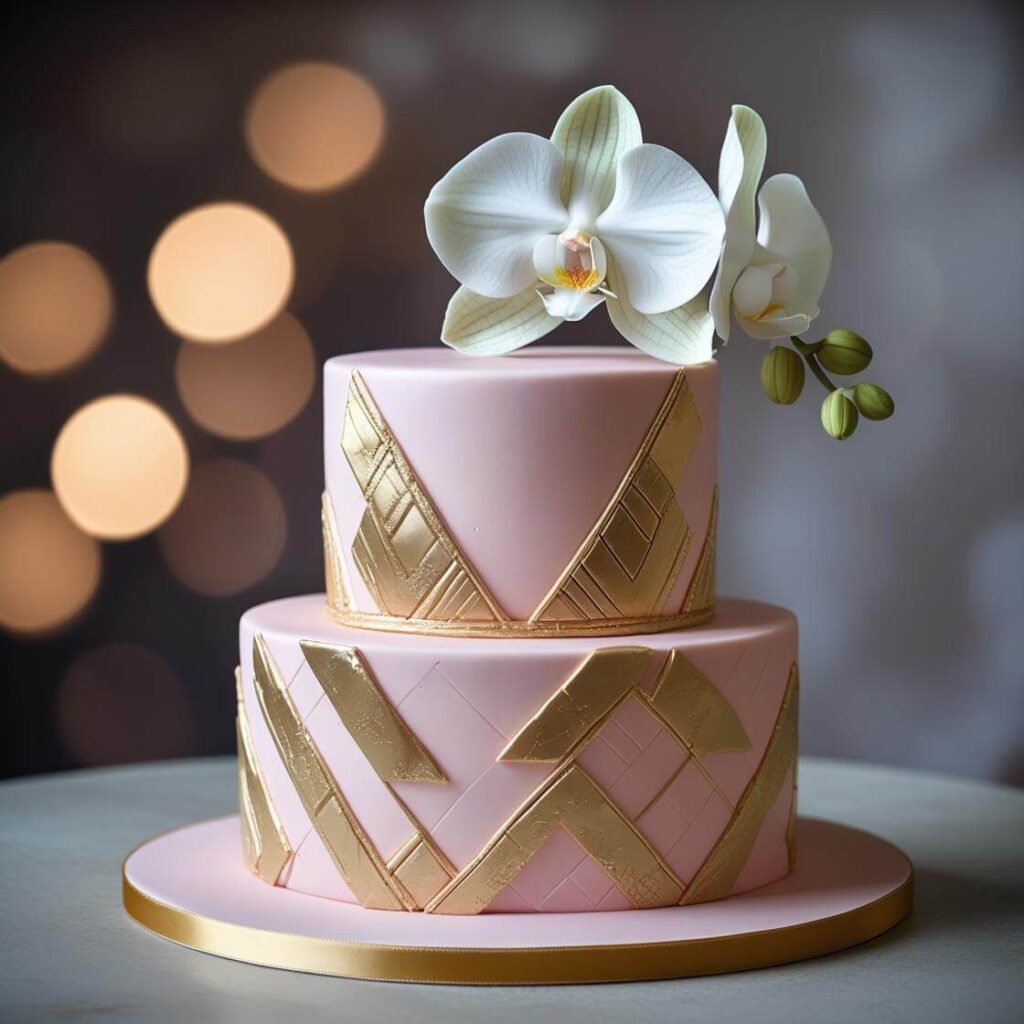 Elegant Metallic Accents Cake