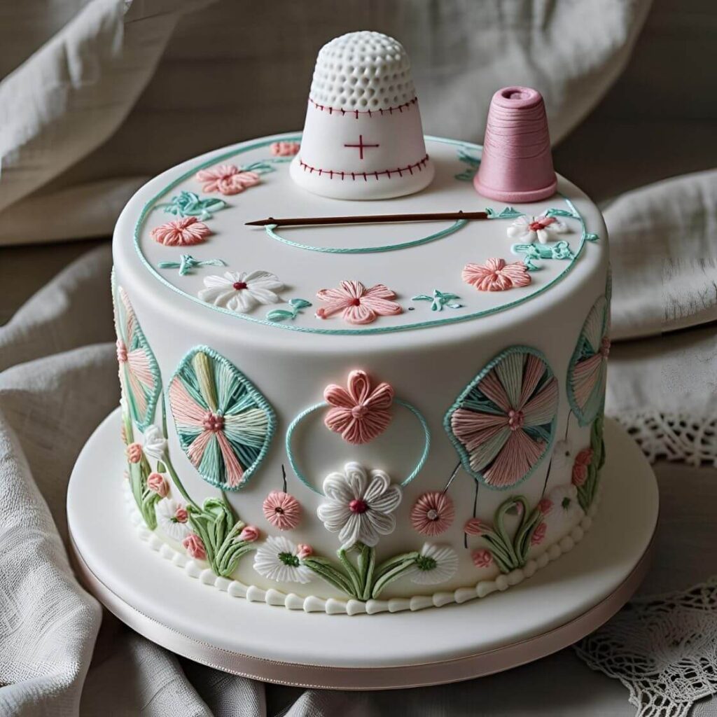 Embroidery-Inspired Cake