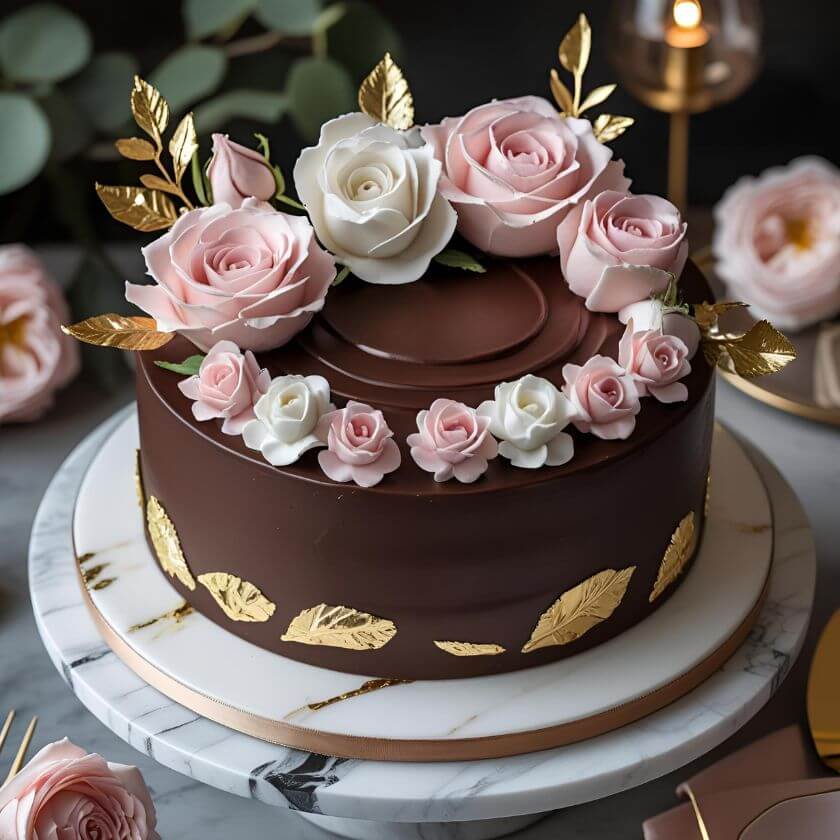 10 Stunning Chocolate Truffle Cake Designs to Satisfy Your Sweet Cravings 4 Floral Chocolate Truffle Cake