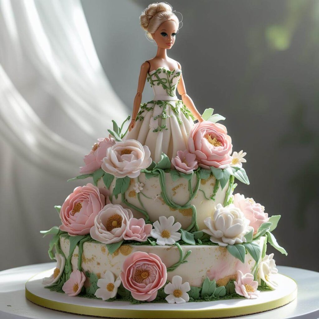 10 Beautiful Doll Cake Designs for Birthdays & Special Occasions 4 Floral Fantasy Doll Cake