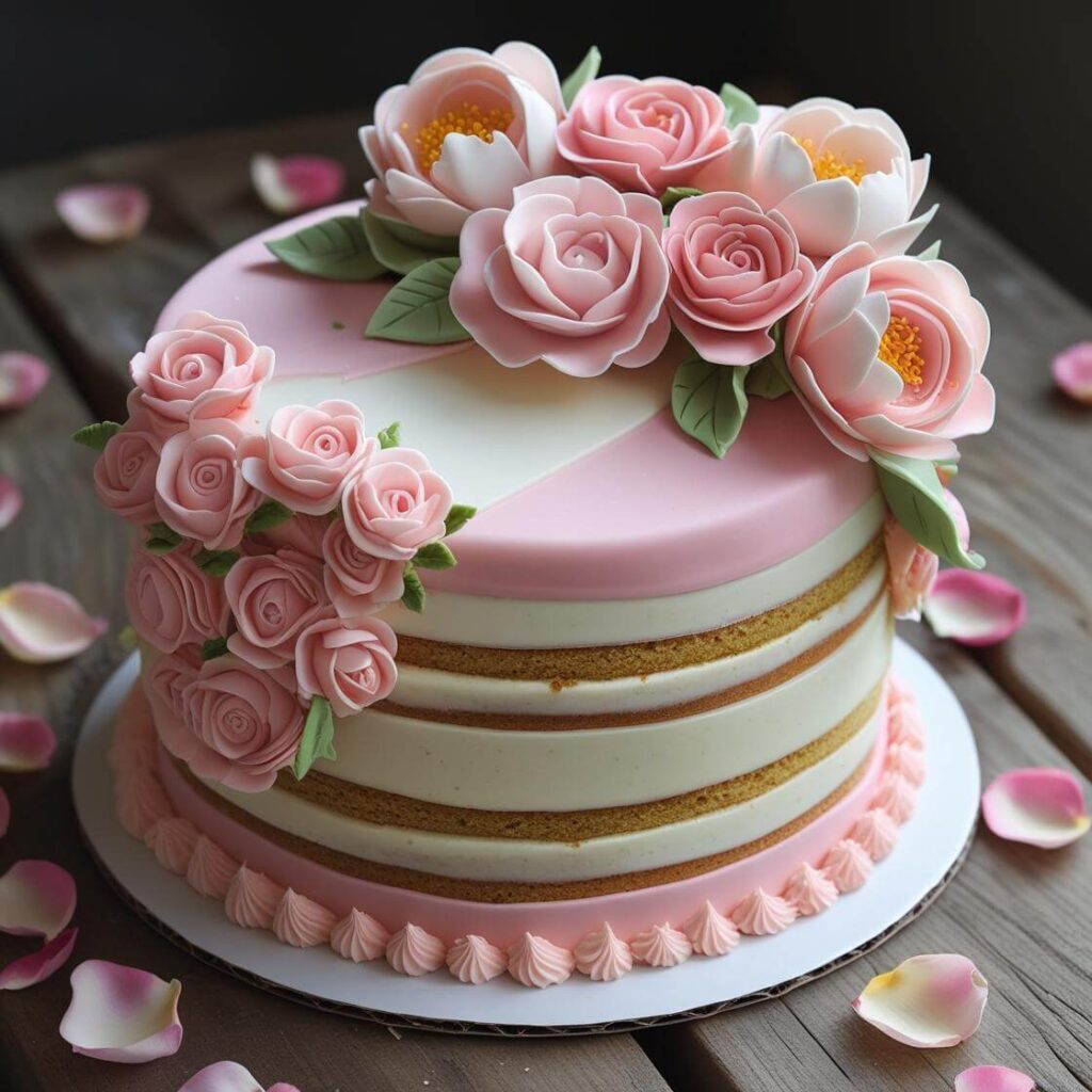 10 Stunning Rasmalai Cake Designs to Elevate Your Celebrations 3 Floral Rasmalai Cake