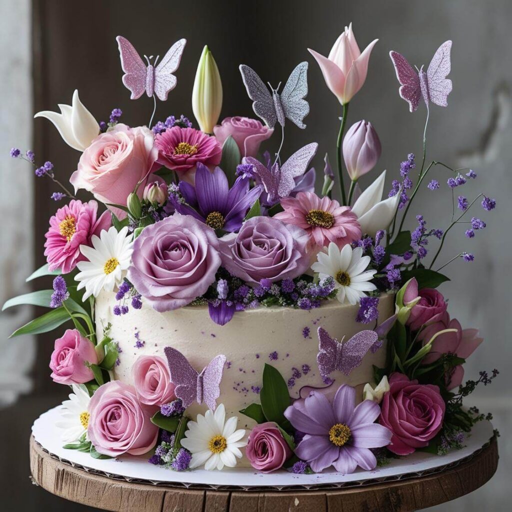 10 Stunning Butterfly Cake Designs for Every Celebration 3 Floral and Butterfly Garden Cake