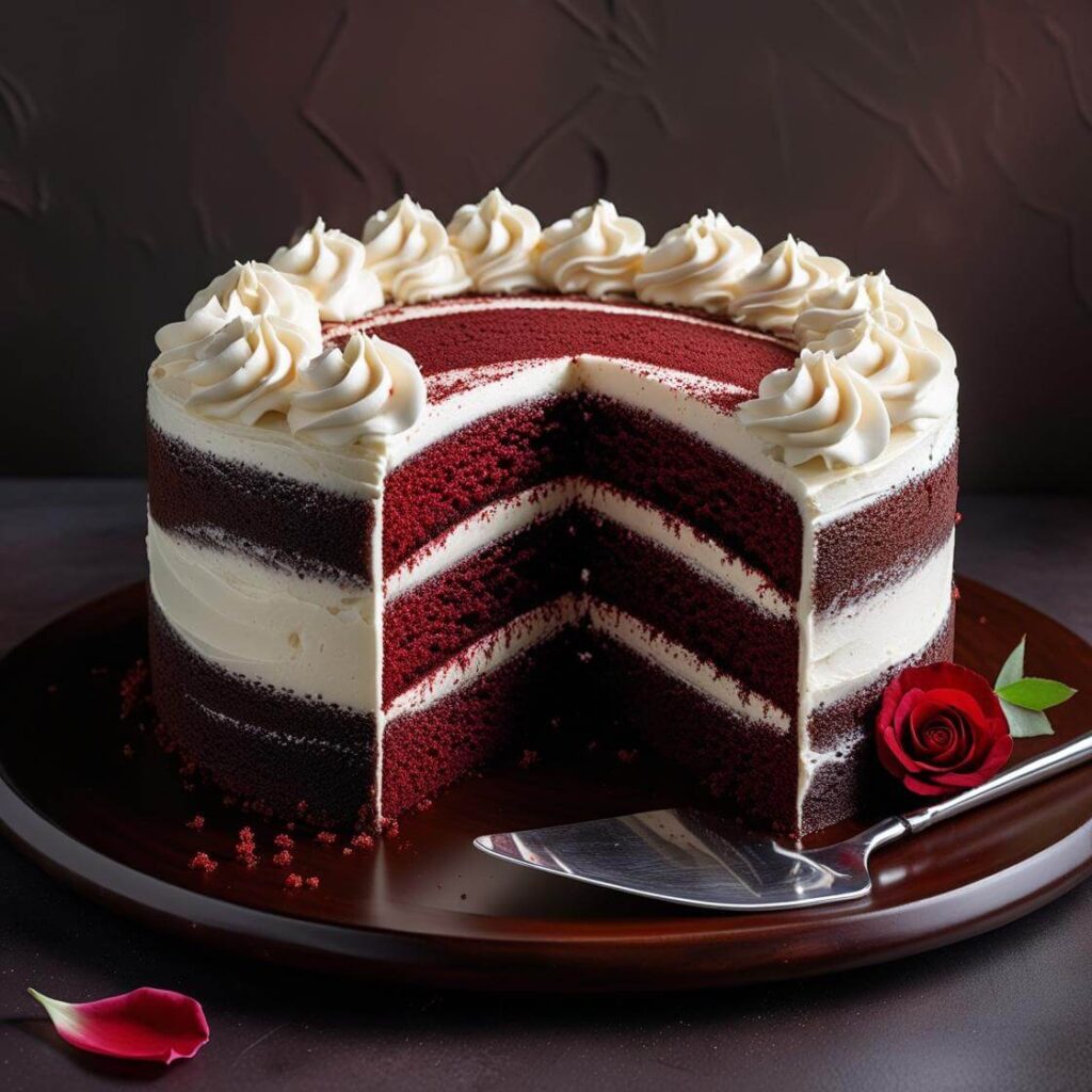 Fluffy Eggless Red Velvet Cake