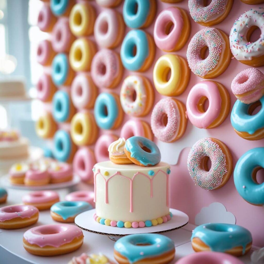 10 Adorable Baby Shower Cake Designs to Sweeten Your Celebration 8 Fun Donut Wall Cake