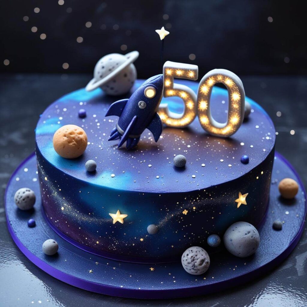 Galaxy & Cosmic-Themed Cake