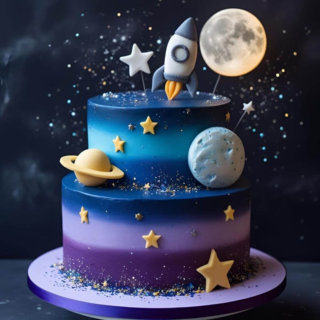 Galaxy-Themed Cake for teenage Girls