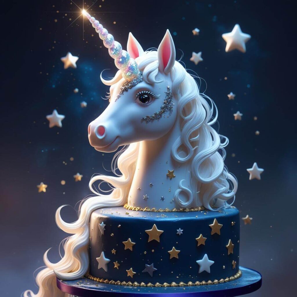 10 Magical Unicorn Cake Design Ideas to Wow Your Guests 5 Galaxy Unicorn Cake