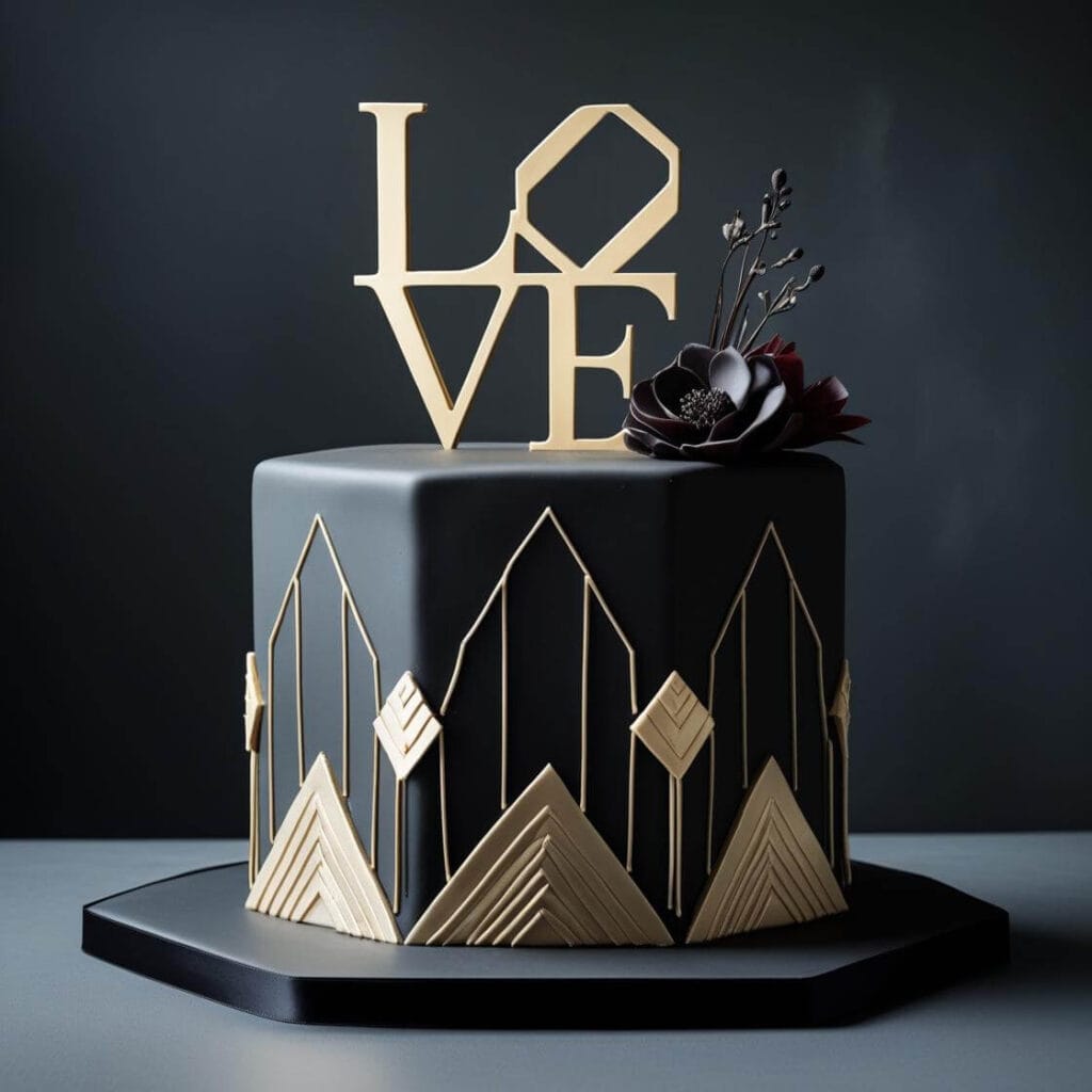 Geometric Metallic Cake