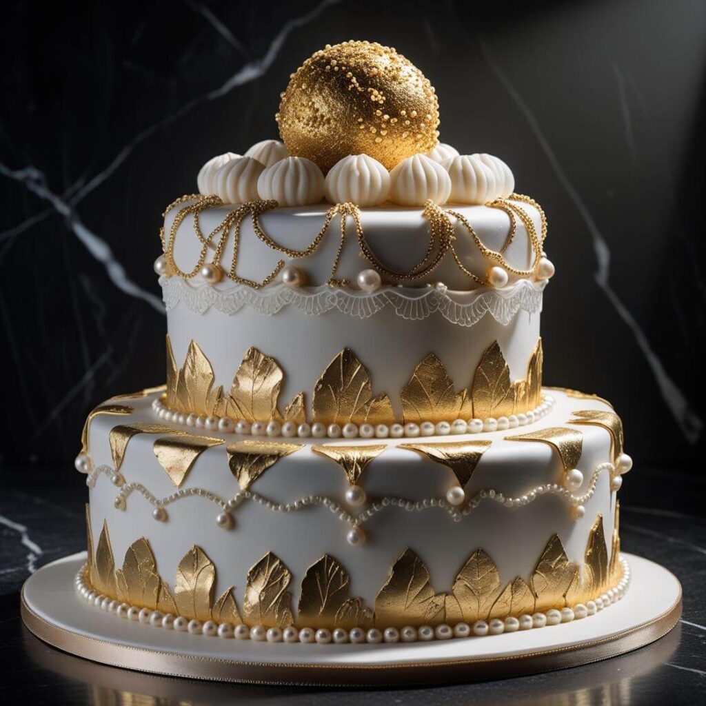 10 Stunning Rasmalai Cake Designs to Elevate Your Celebrations 4 Gold & White Premium Rasmalai Cake