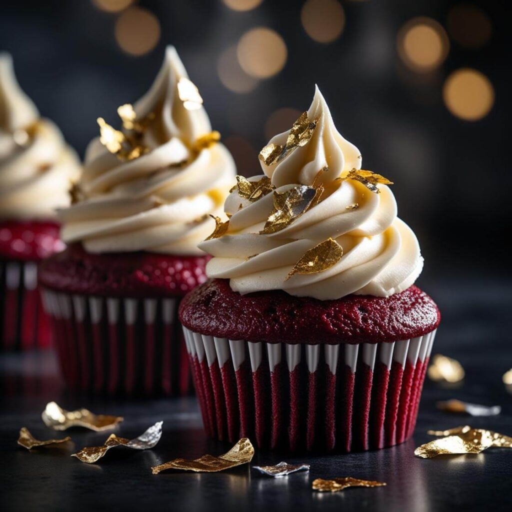 Golden & Silver Leaf Cupcakes