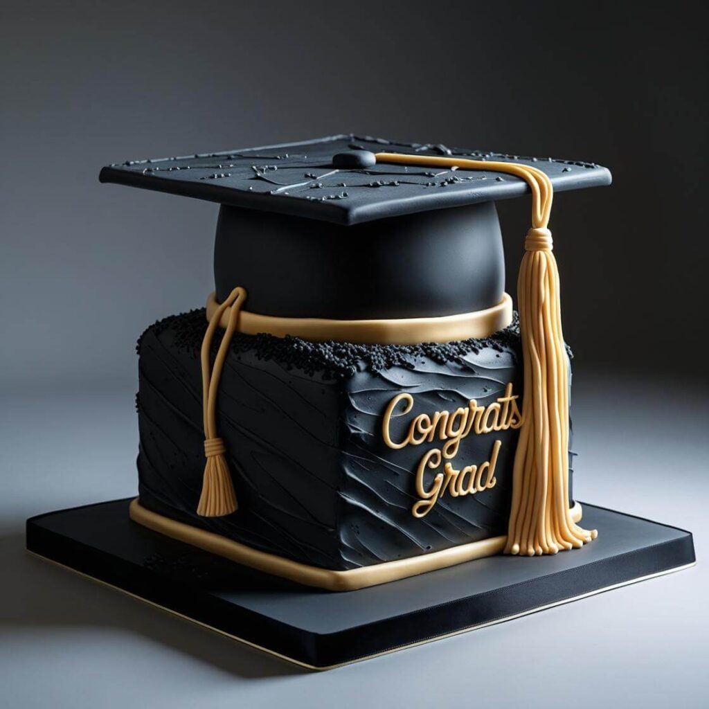 Grad Cap Shaped Cake