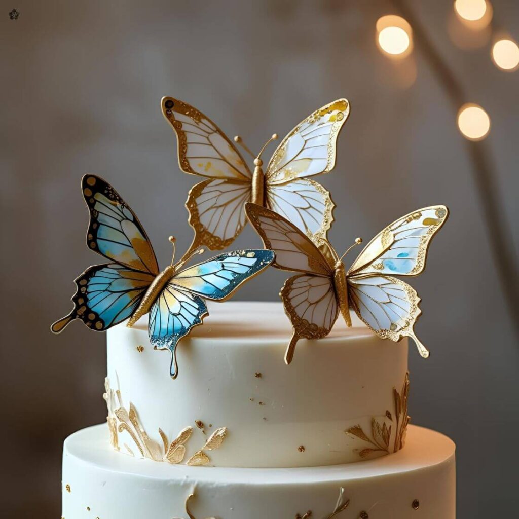 10 Stunning Butterfly Cake Toppers Designs to Elevate Your Desserts 3 Hand-Painted Fondant Butterflies