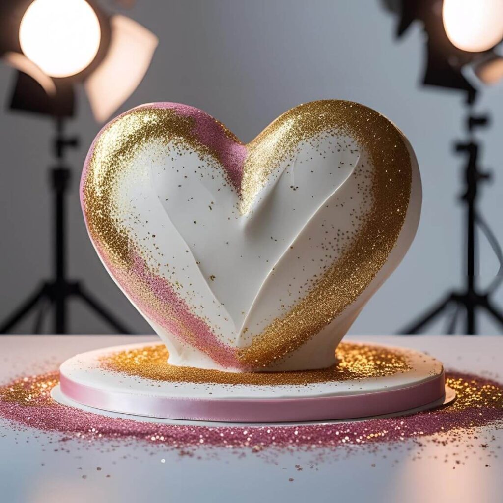 10 Heart-Shaped Cake Designs to Sweeten Your Celebrations 9 Heart Cake with Edible Glitter
