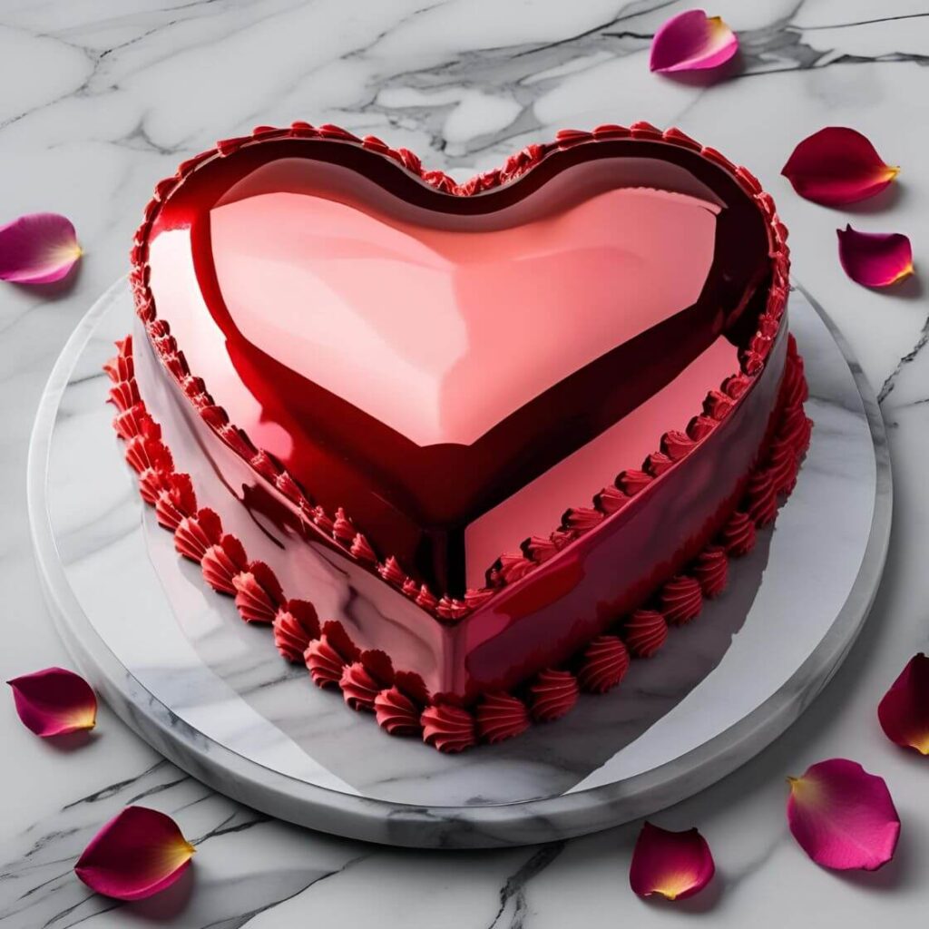 10 Heart-Shaped Cake Designs to Sweeten Your Celebrations 7 Heart-Shaped Mirror Glaze Cake
