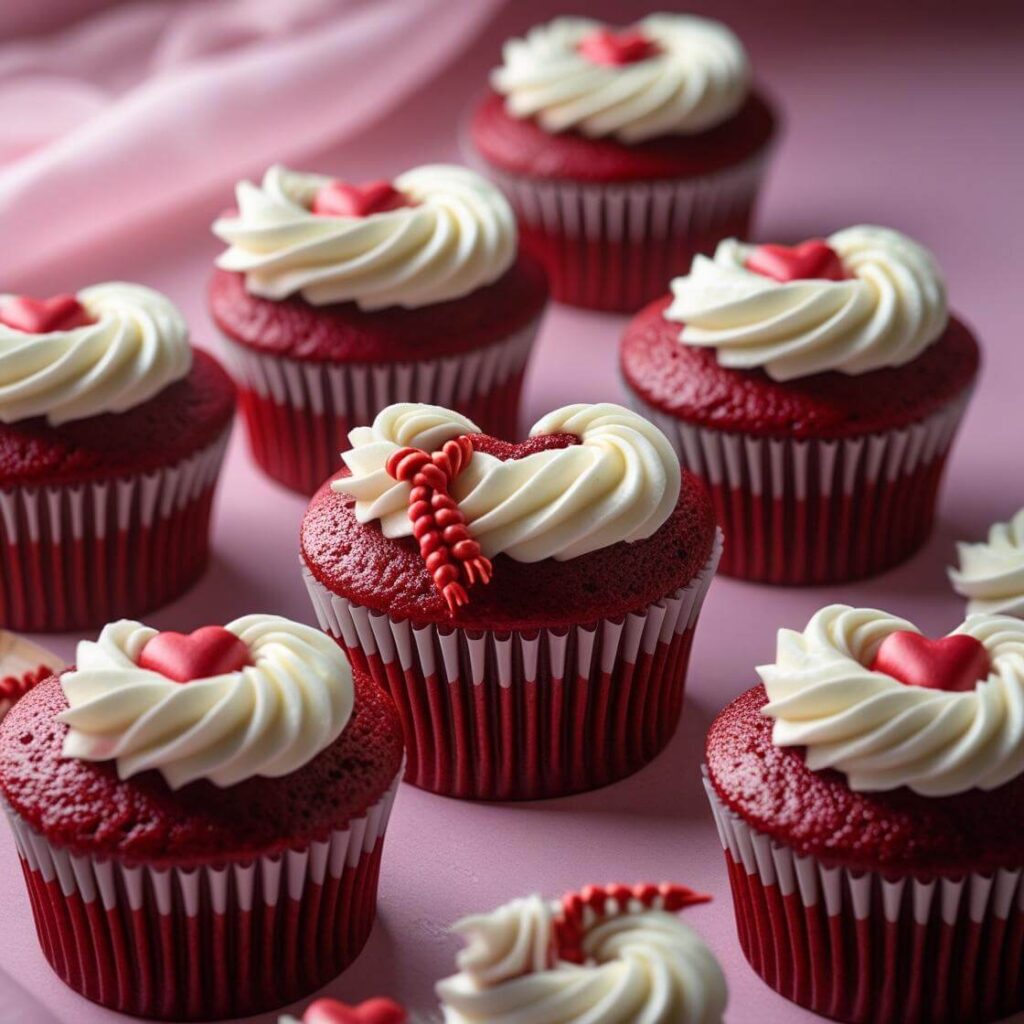 Heart Shaped Rakhi Cupcakes