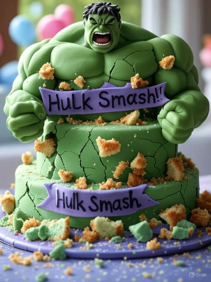 10 Popular Avengers Cake Designs for Superhero Fans 5 Hulk Smash Cake