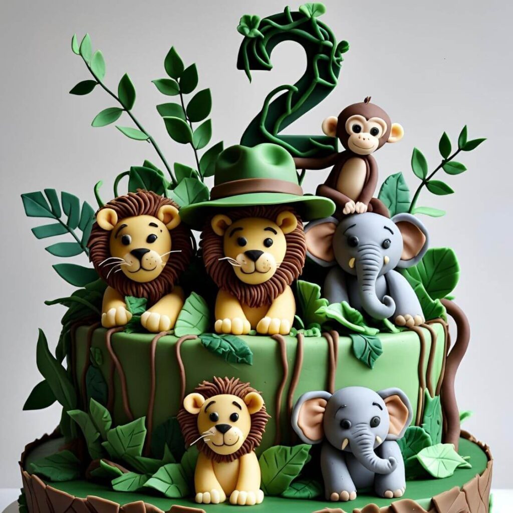 2025’s Hottest 2nd Birthday Cake Designs for Your Little Boy! 9 Jungle Safari Cake